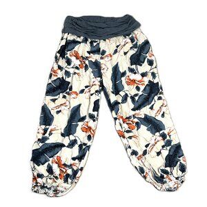 BaiShengGT Floral Print Elastic Harem Yoga Pants L